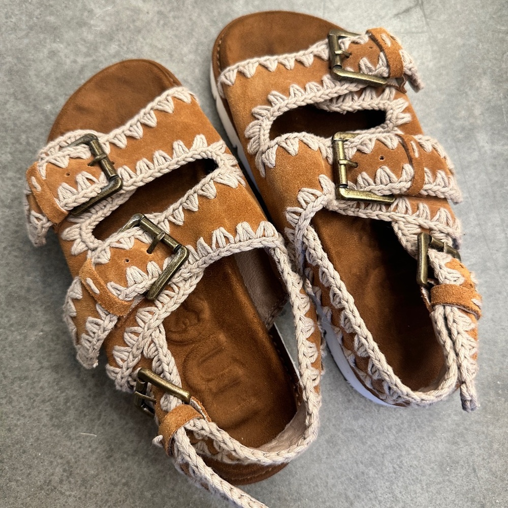MOU by Free People Cognac platform Bio Sandal size 6.5